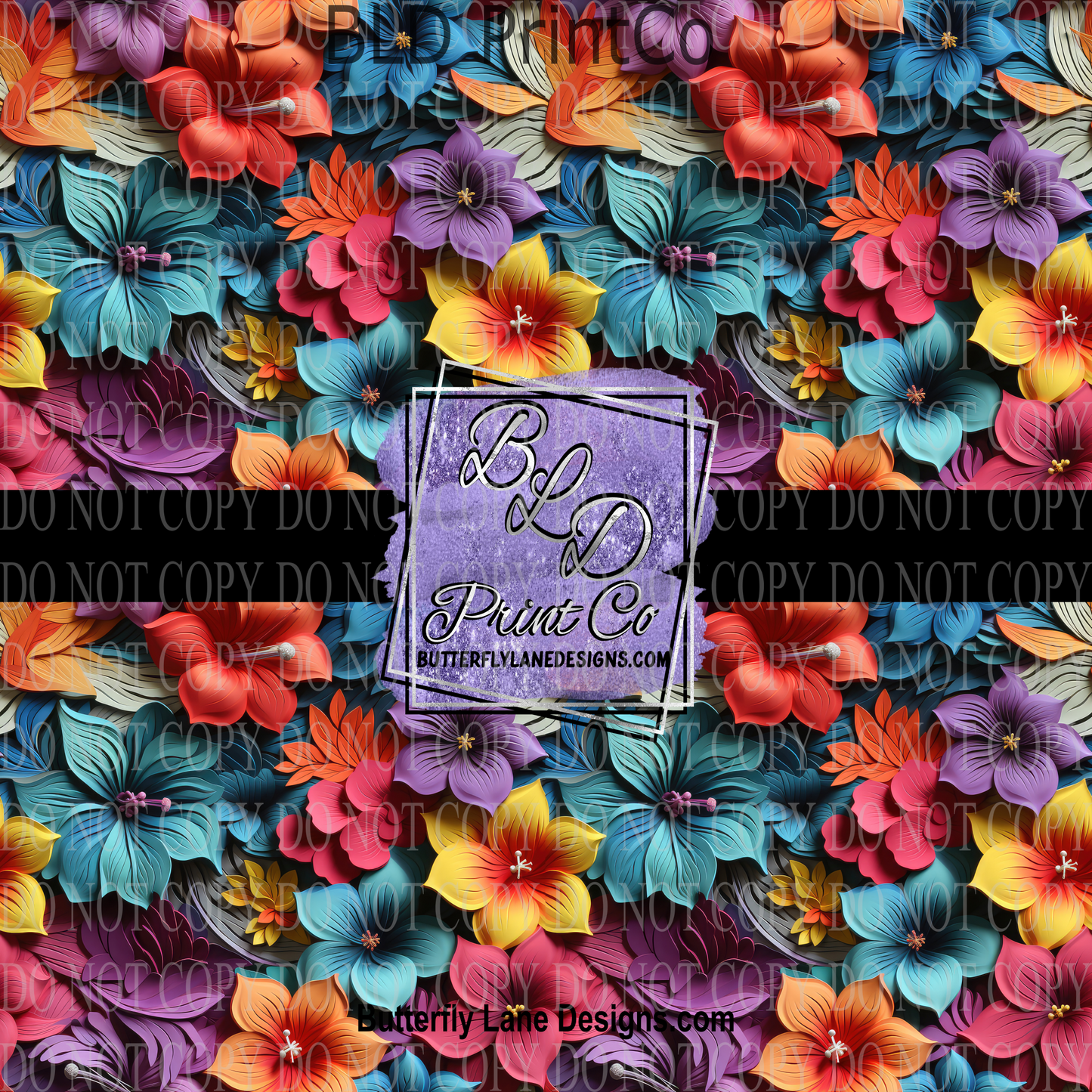 3D Bright Florals PV 1073 :: Patterned Vinyl