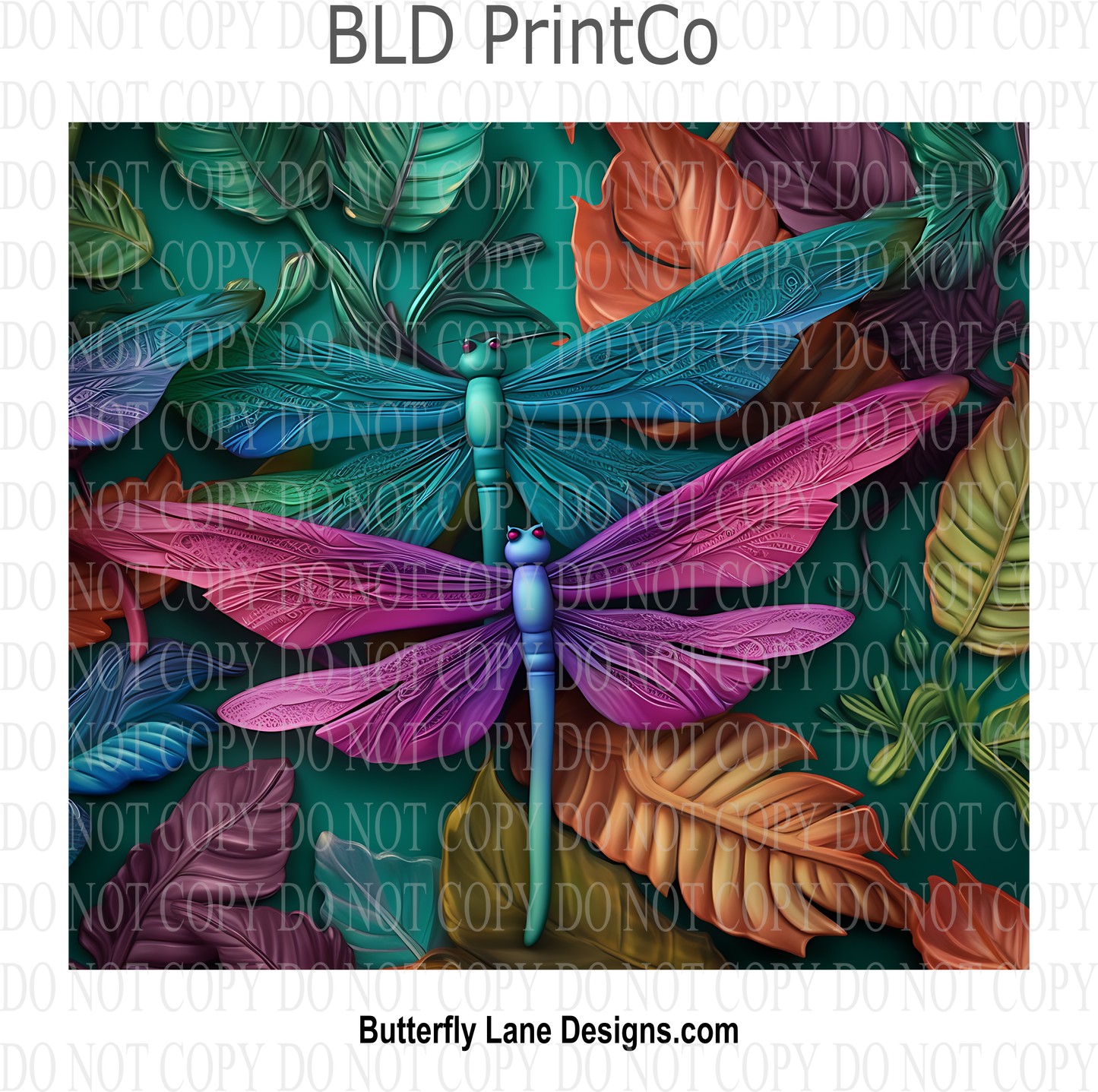 3D Effect Dragonfly 2 : Tumbler wrap