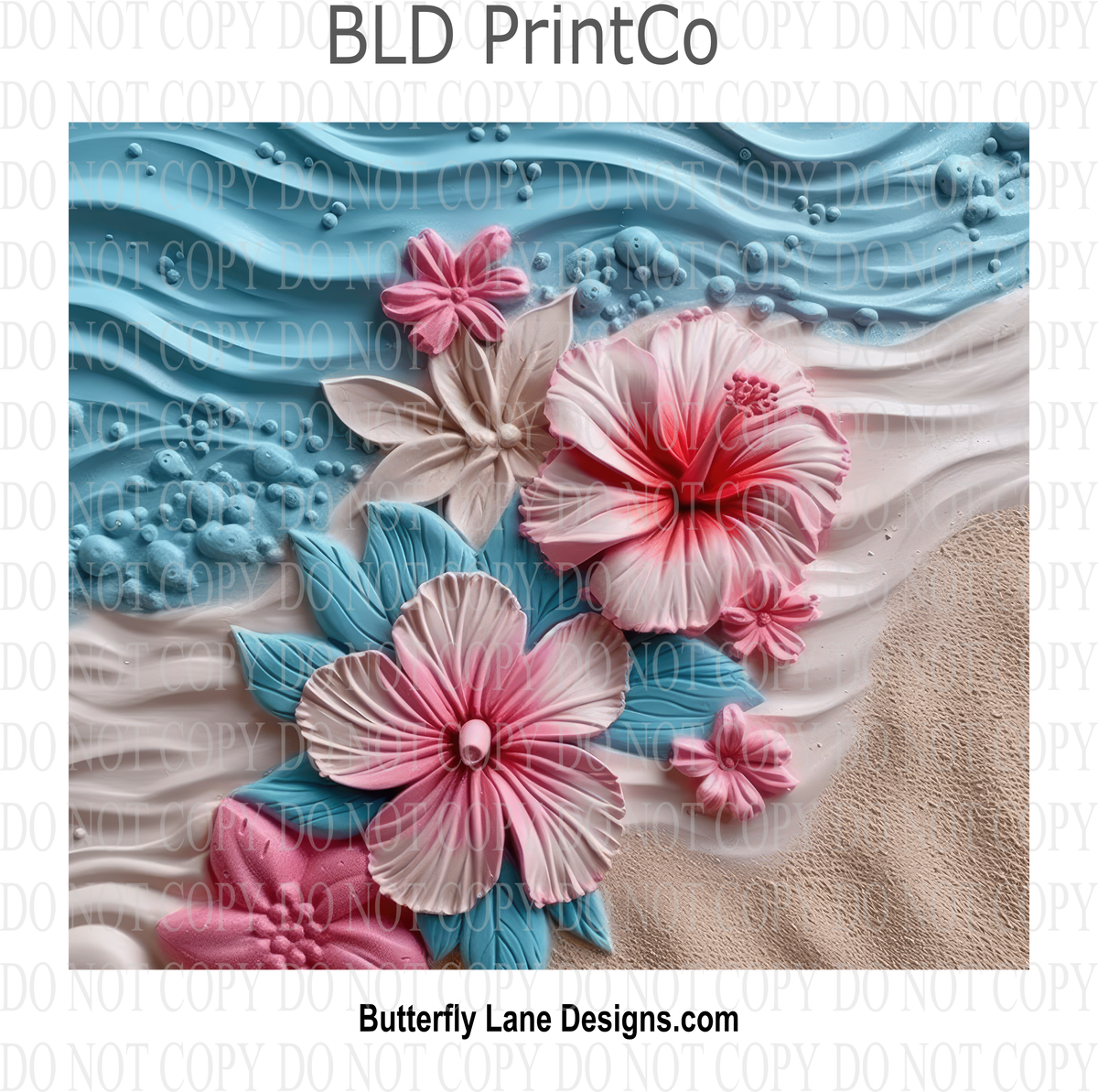 3D Effect Tropical beach : Tumbler wrap