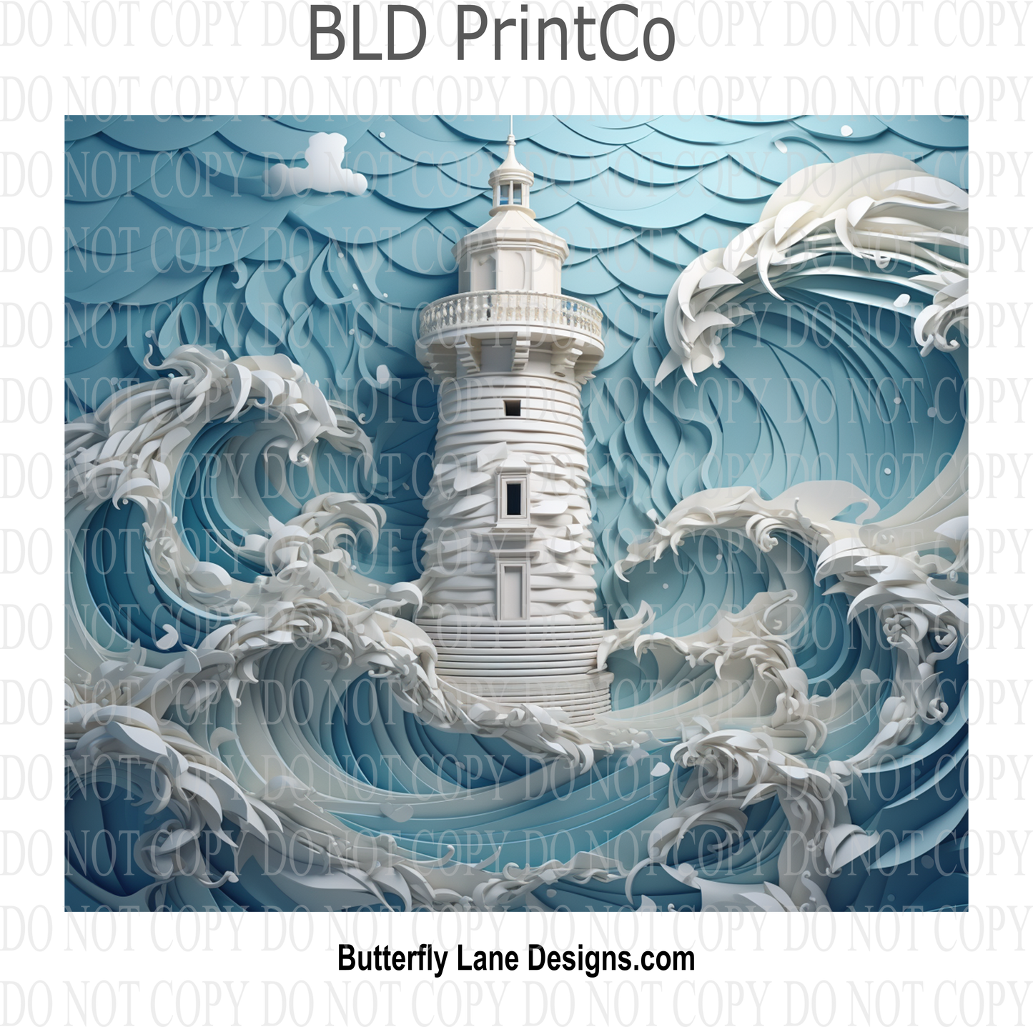 3D effect Light house : Tumbler wrap