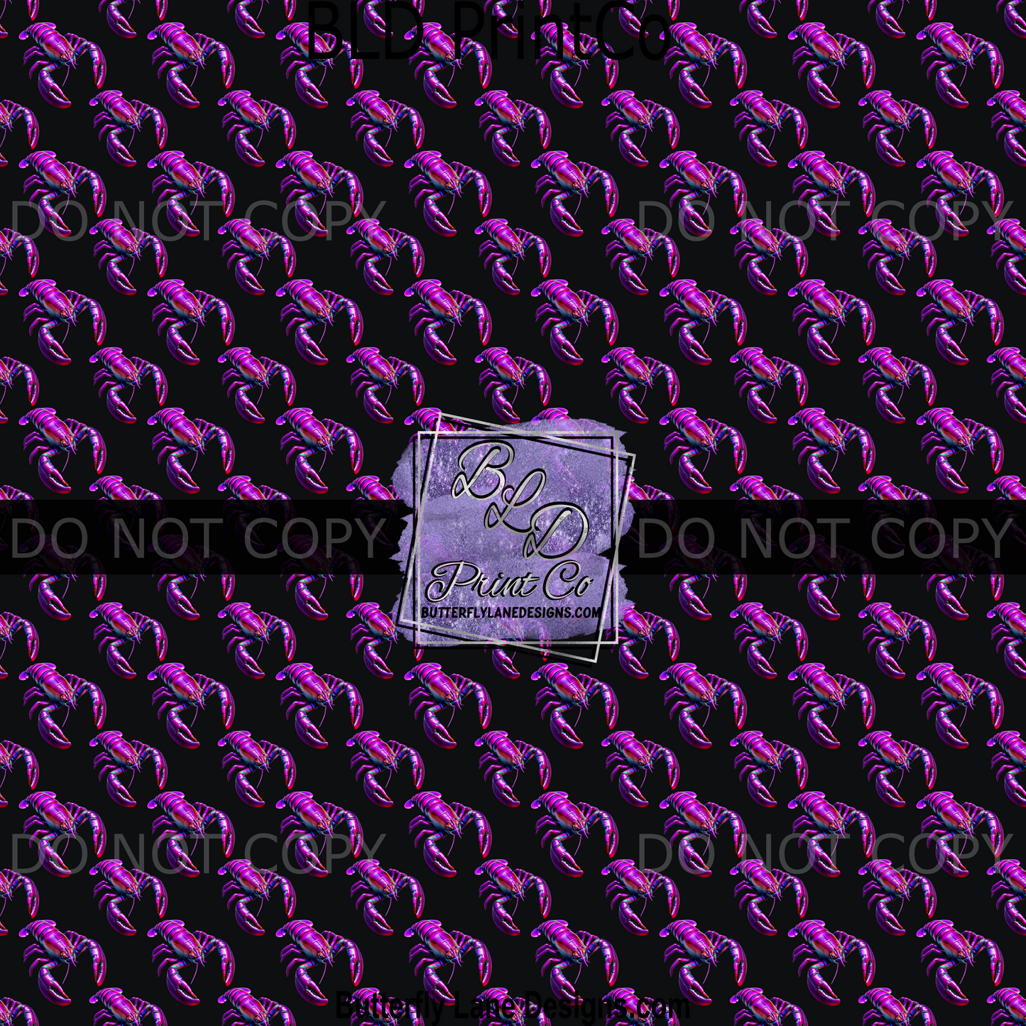 Purple lobsters with black background -BPV0086