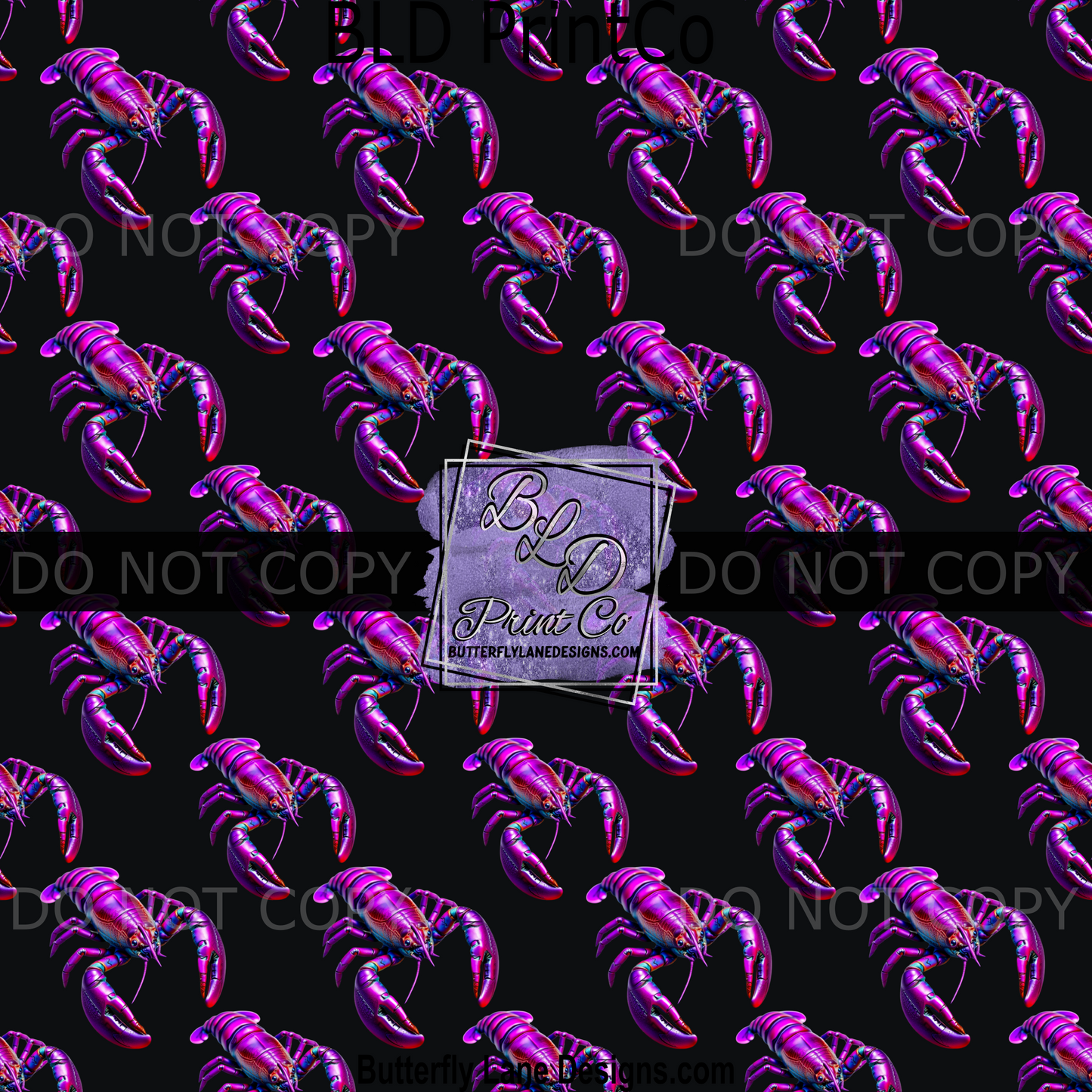 Purple lobsters with black background -BPV0086