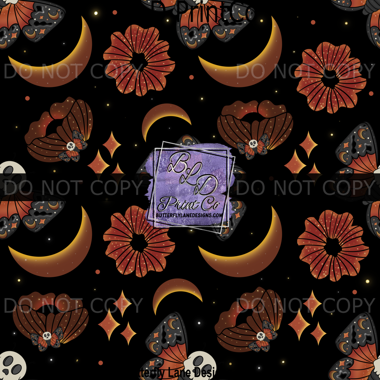 Hand drawn Boho Mystic Moon Moth-BPV0096