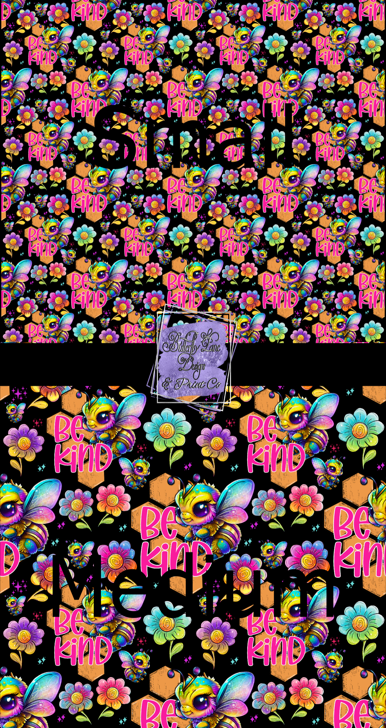 Be Kind-Vibrant LF Inspired colors PV568-Black background- Patterned Vinyl