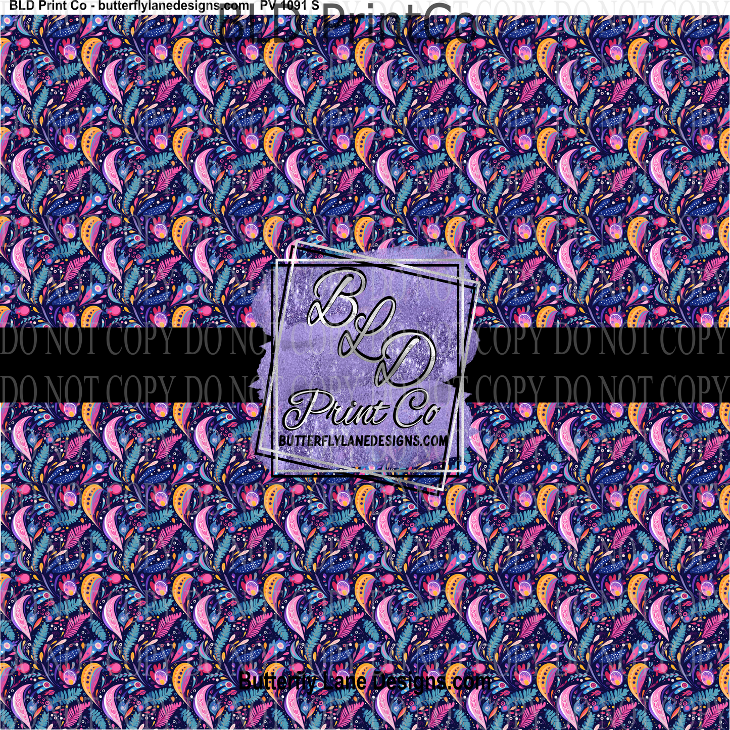 Boho- Old School floral  PV 1091 ::  Patterned Viny