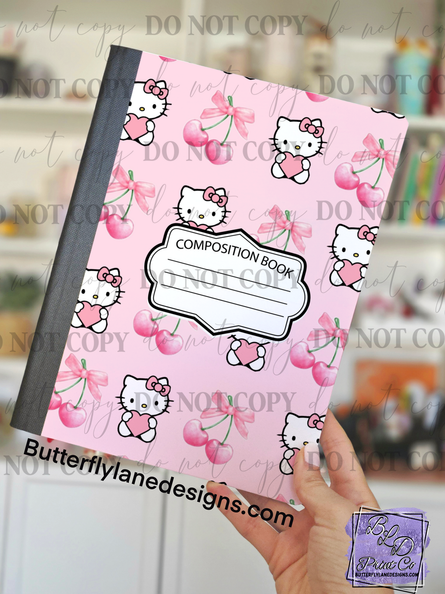Cute Kitty Cherries | Composition Notebook Cover | C104