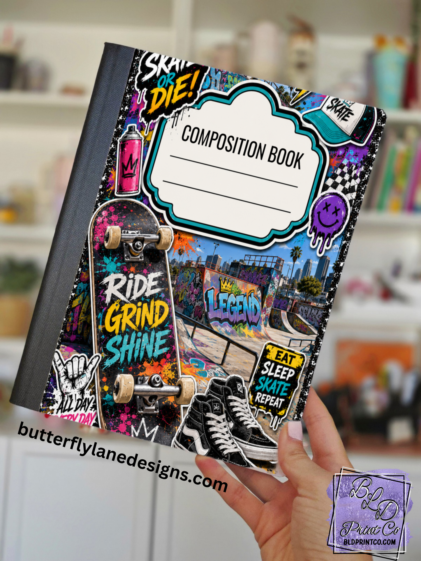 Skate Park Grind | Composition Notebook Cover | C122