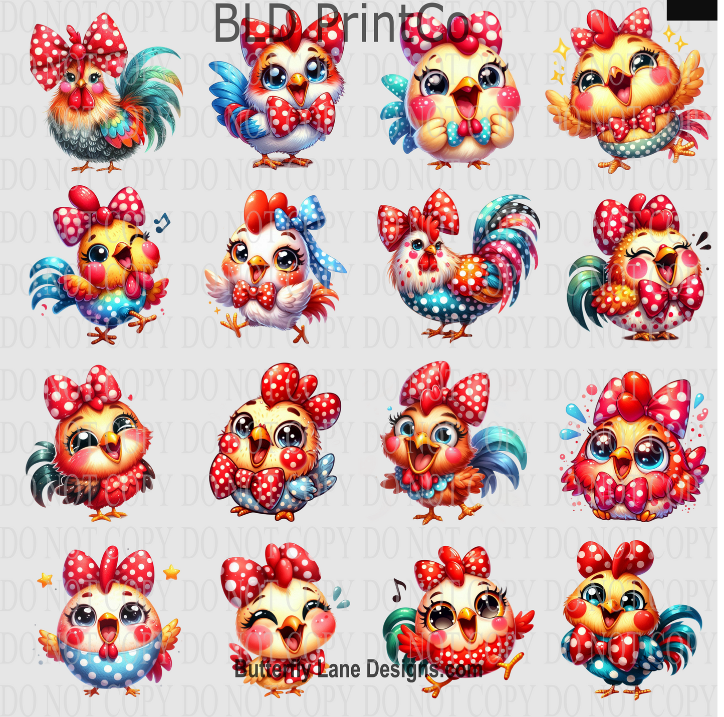 CAPS 71 Cute Crazy chickens