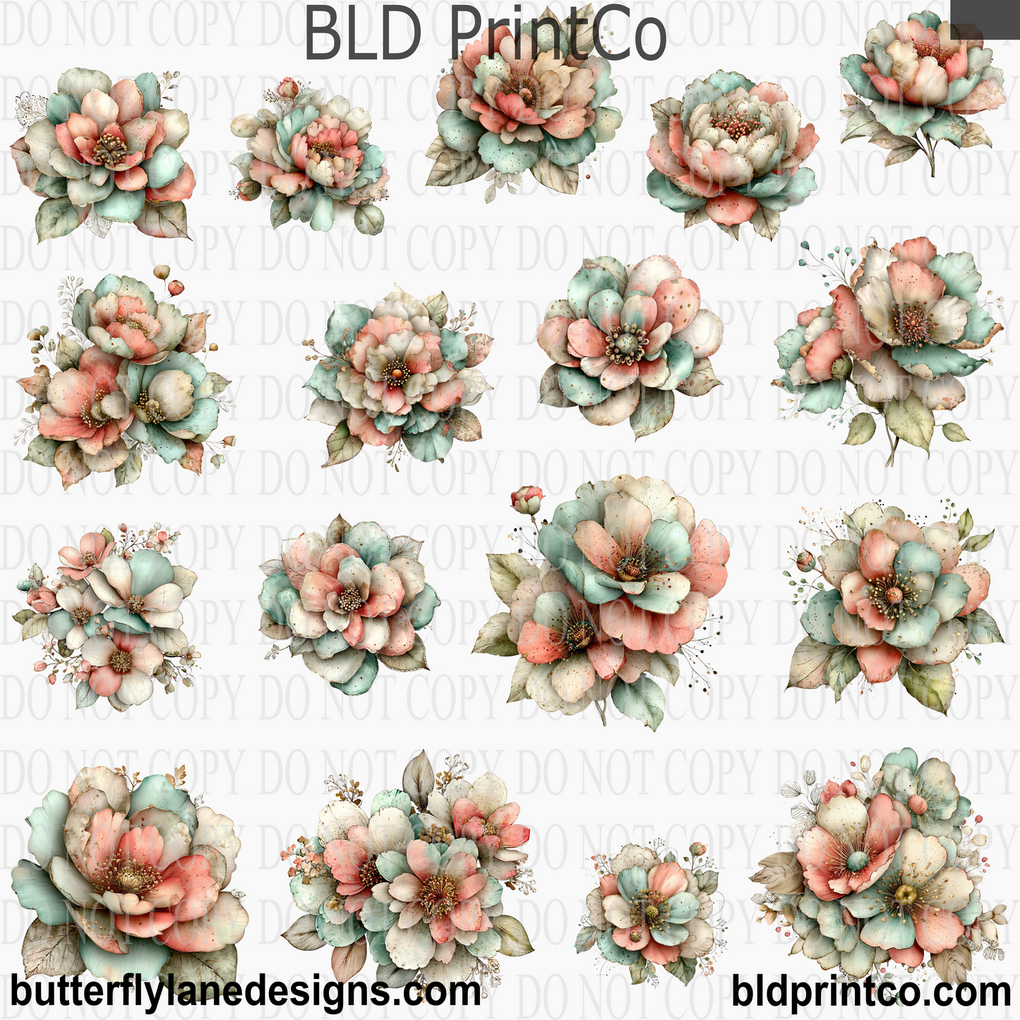 Whimsical Spring Flowers| Vintage Floral Clusters | CAPS77