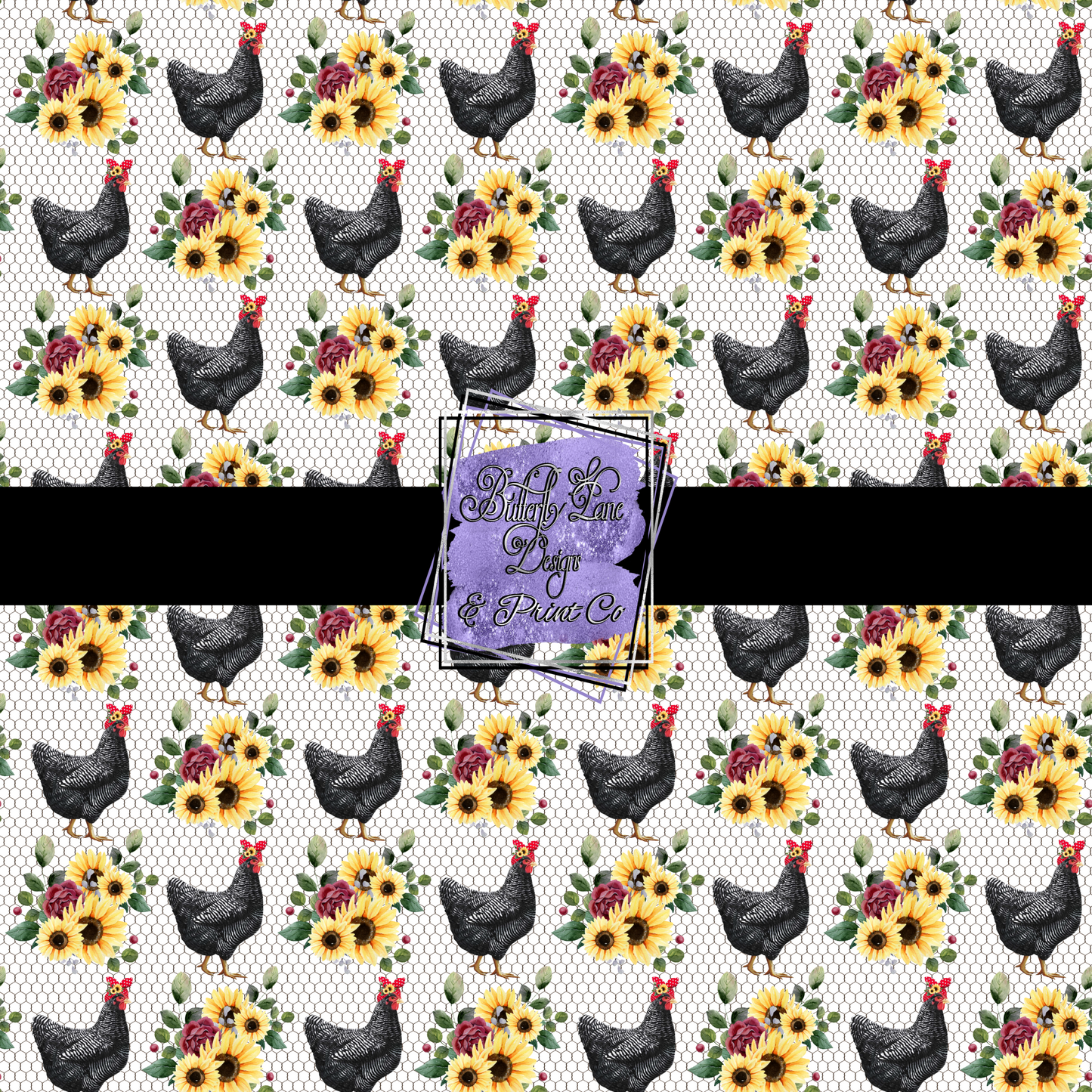 Chickens_sunflowers- PV 573 S- Patterned Vinyl