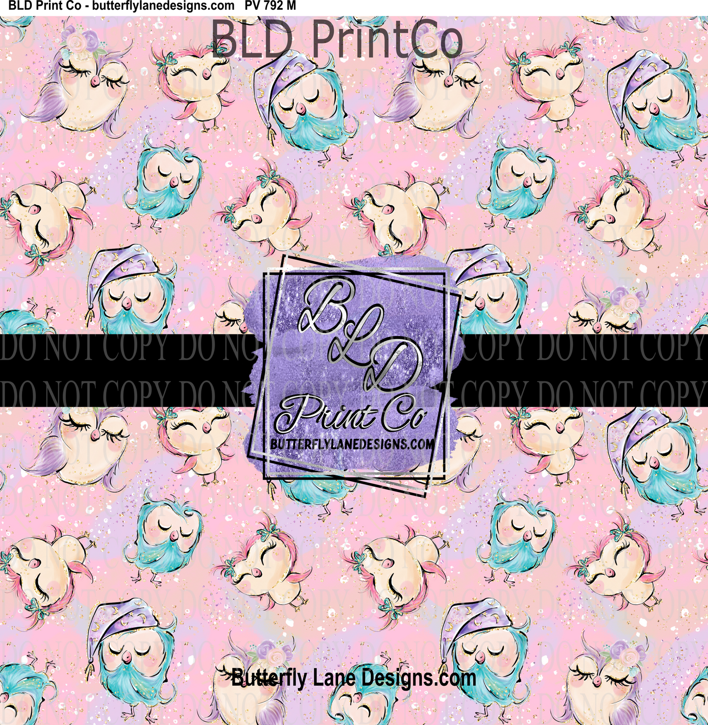 Cute Dreaming owls- PV 792  Patterned Vinyl