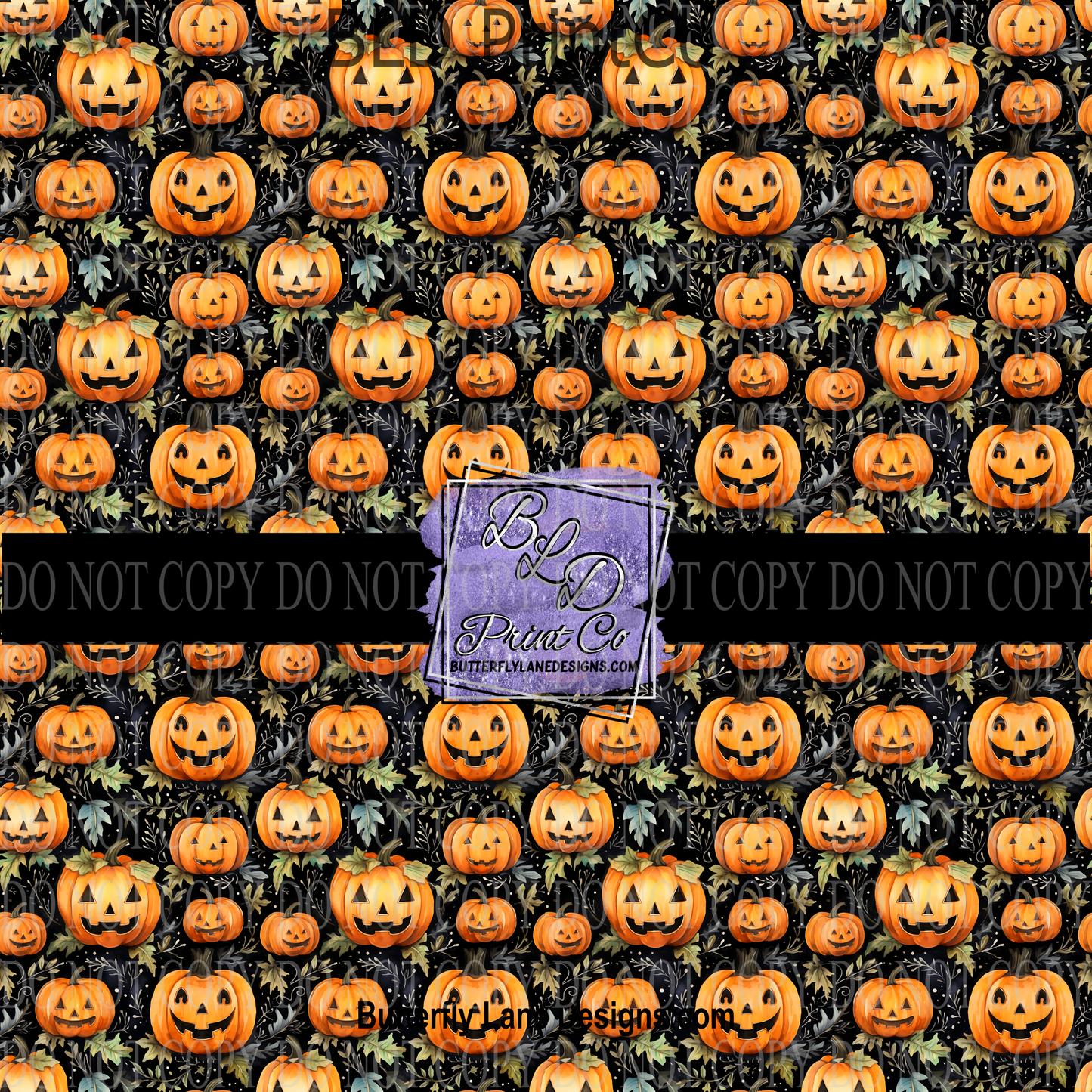 Cute Jack O' Lantern pumpkin patch   PV 709      Patterned Vinyl