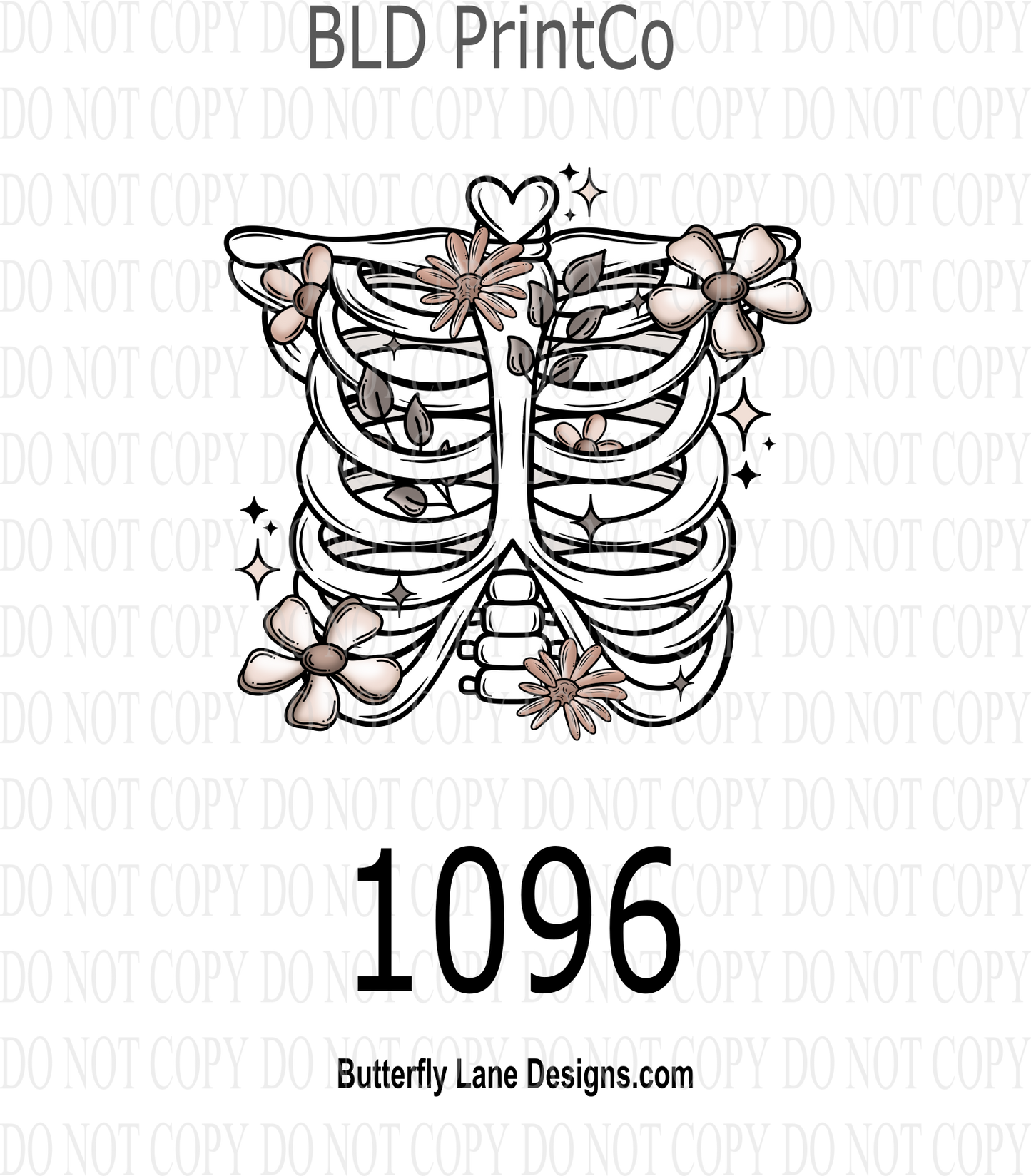 D 1096 Floral ribcage