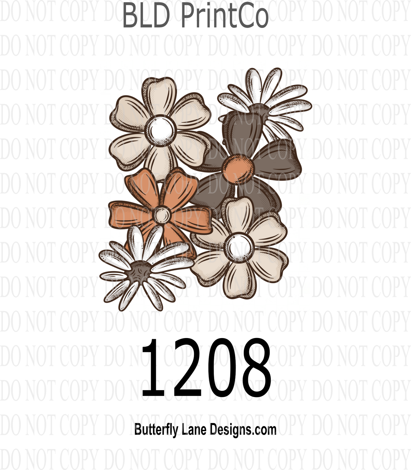 D1208 Fall Checkers Florals White