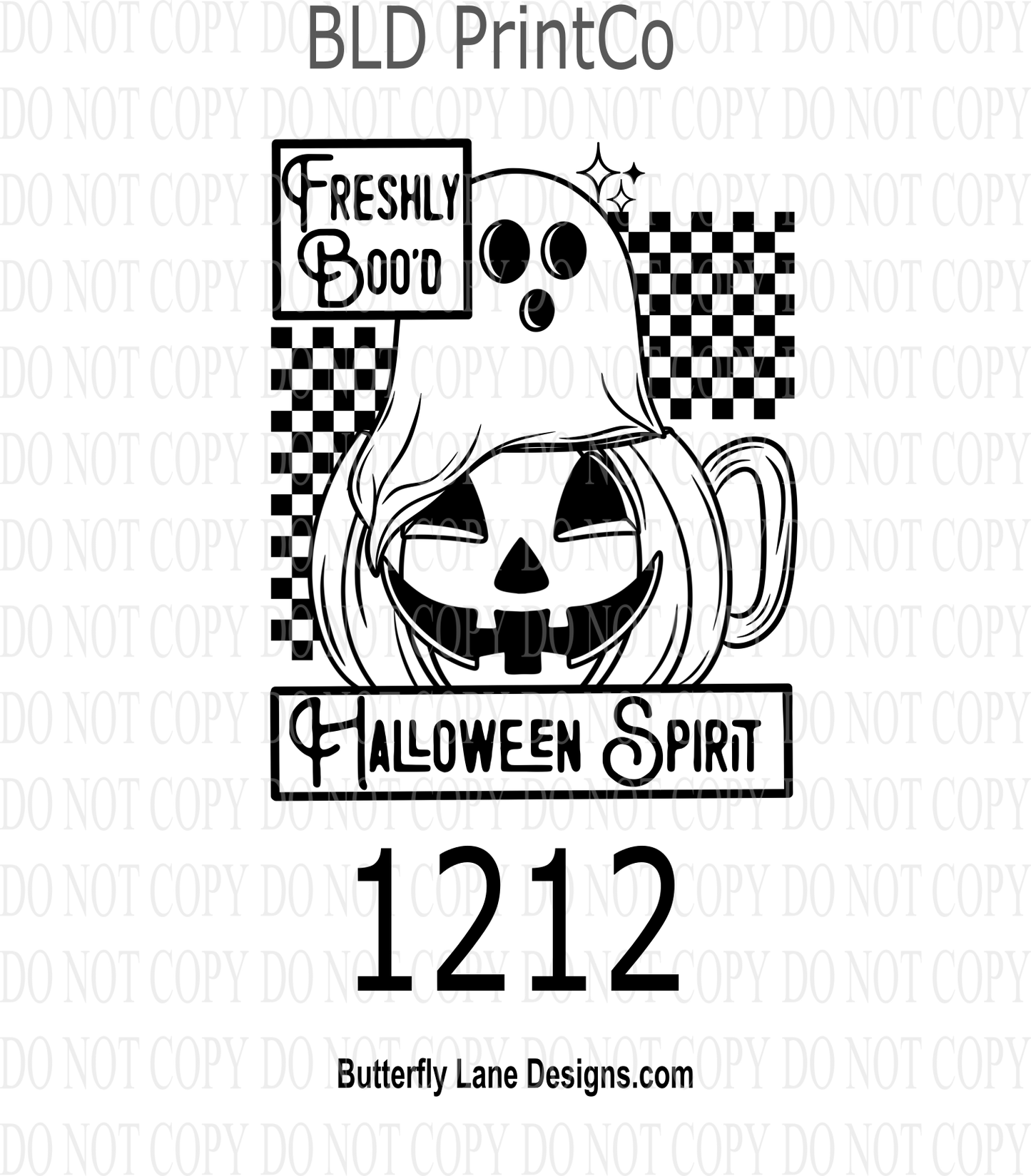 D1212 Halloween_Spirit - Spooky mug -Black line