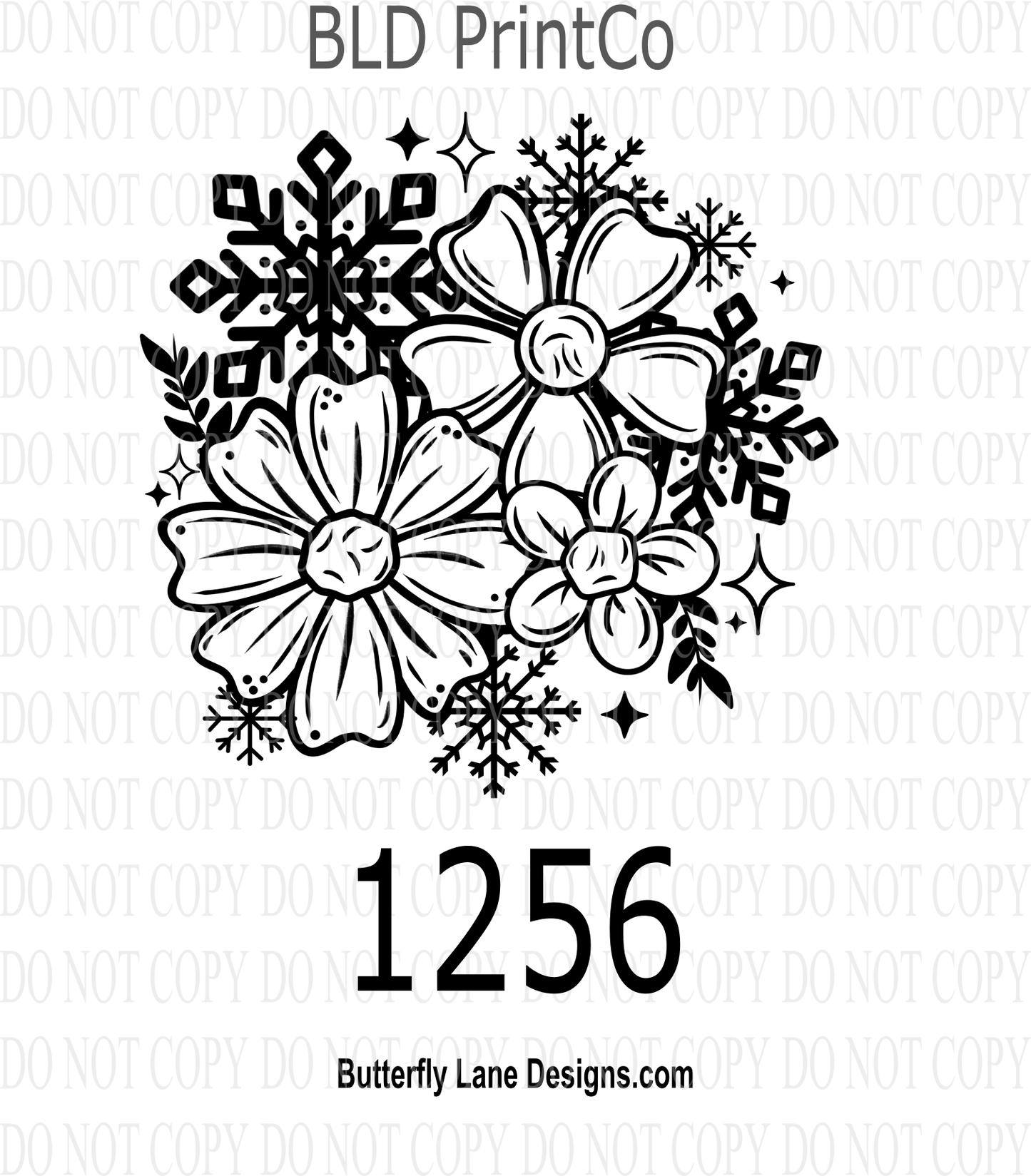 D1256 - Black outline-Winter_Florals