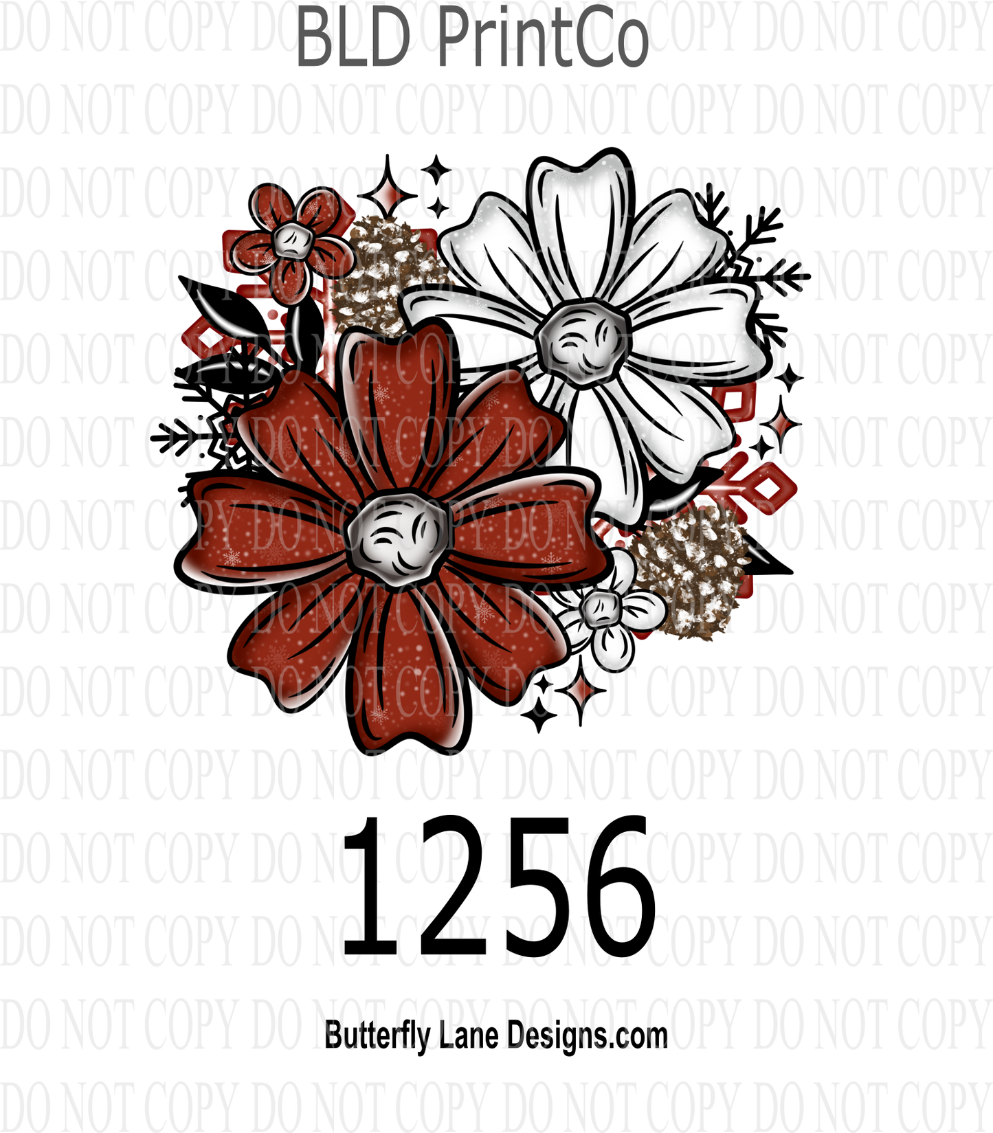 D1256 Christmas_Florals