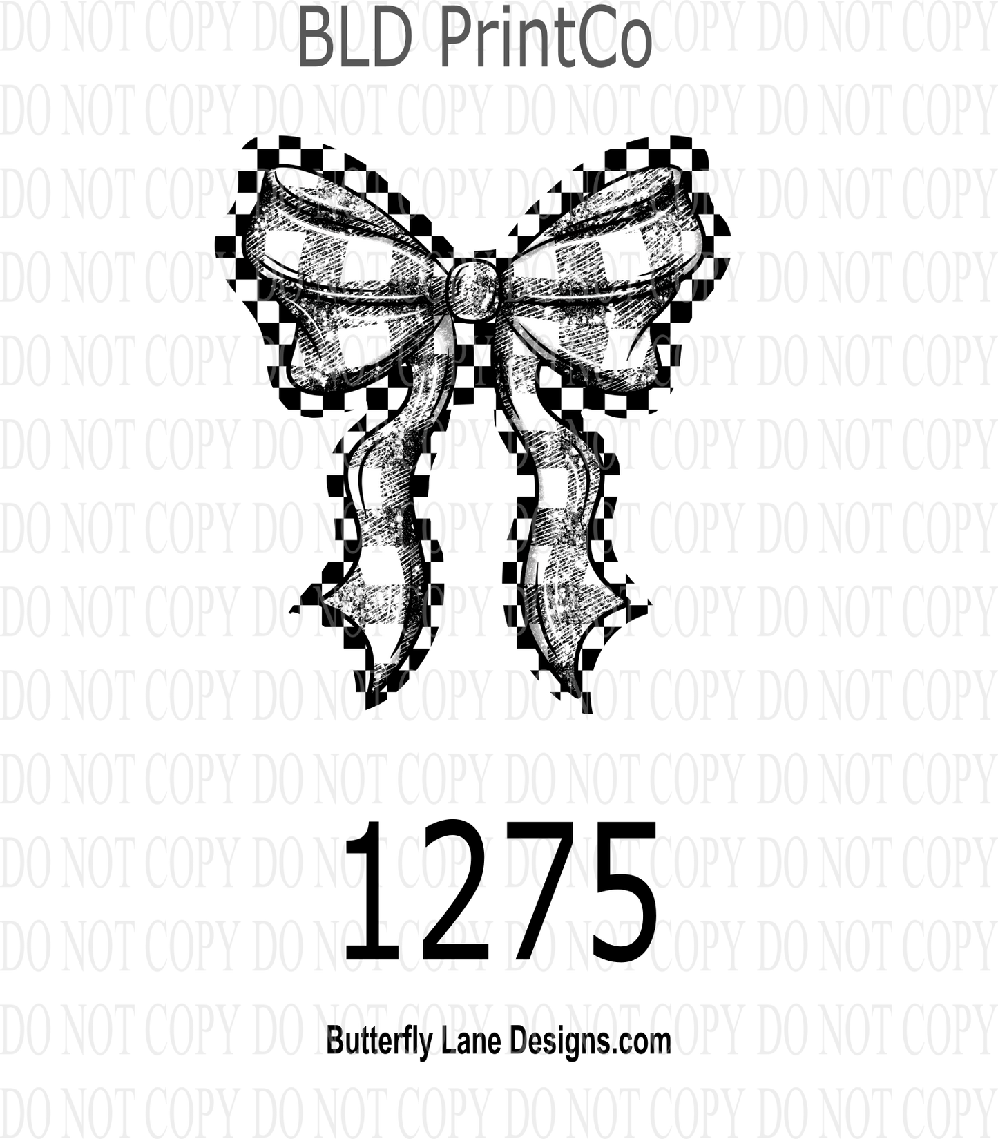 D1275 Black_Plaid_Bow