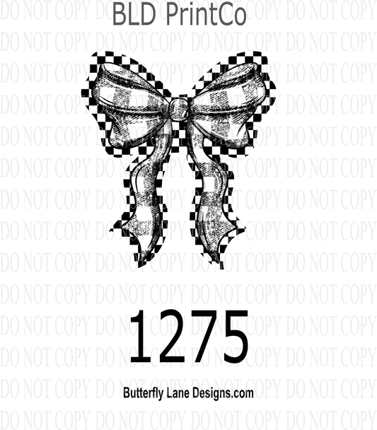 D1275 Black_Plaid_Bow