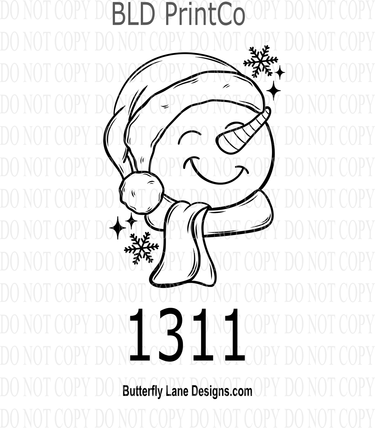 D1311 Snowman_Single_Color- Black