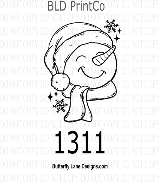 D1311 Snowman_Single_Color- Black