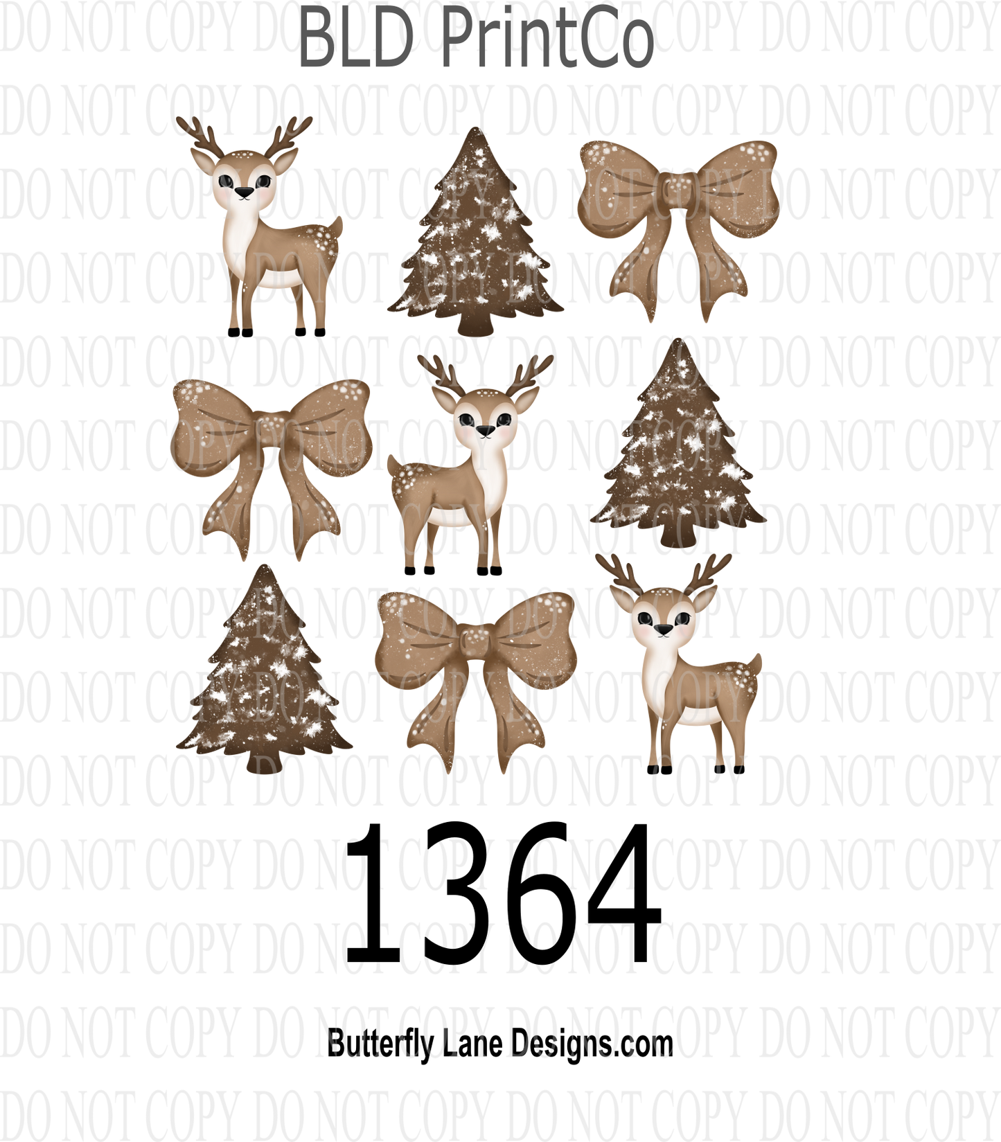 D1364 Cute Deer Grid