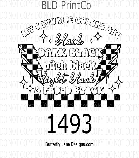 D1493 Favorite colors are black ; Black Outline