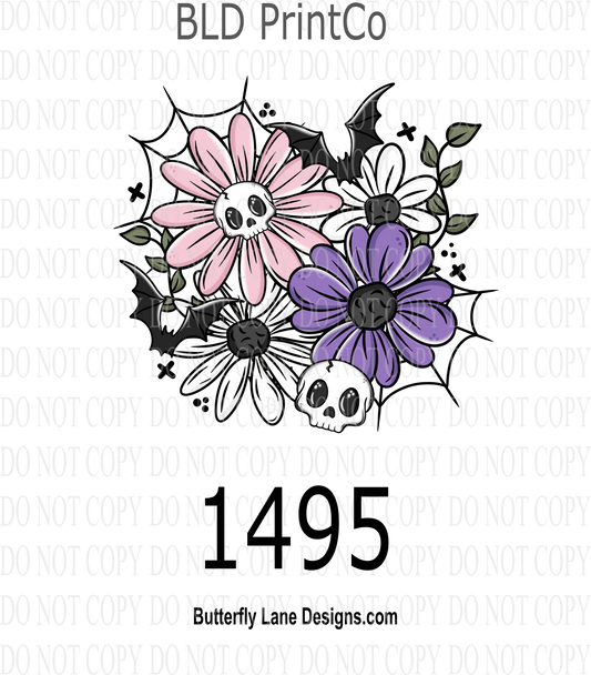 D1495 Skellies Bats & Floral