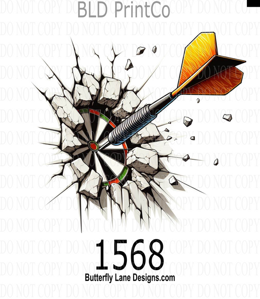 D1568 Darts -Board with Broken wall-element