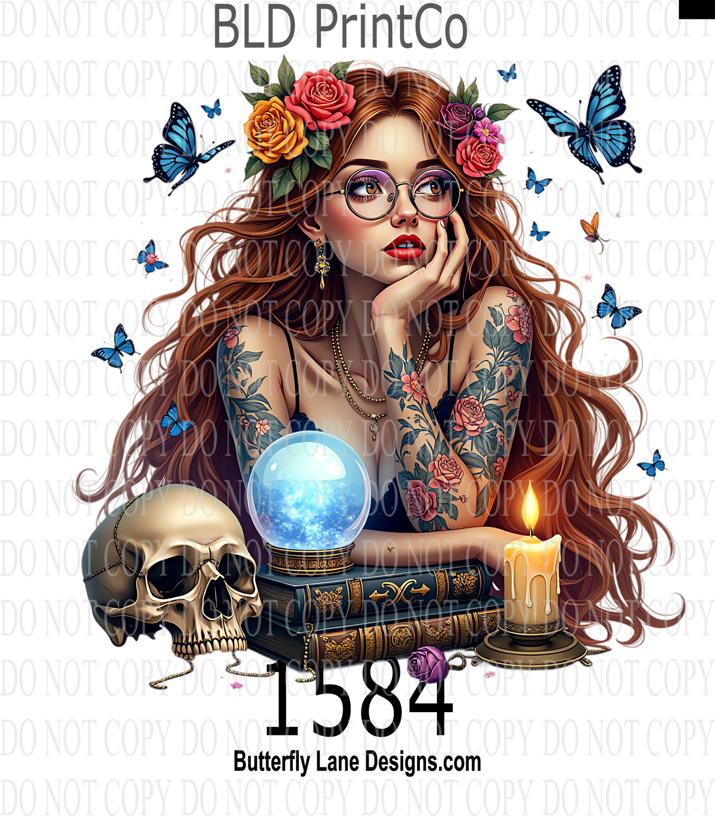 D1584 Bookish - Day dreaming Tatted lady