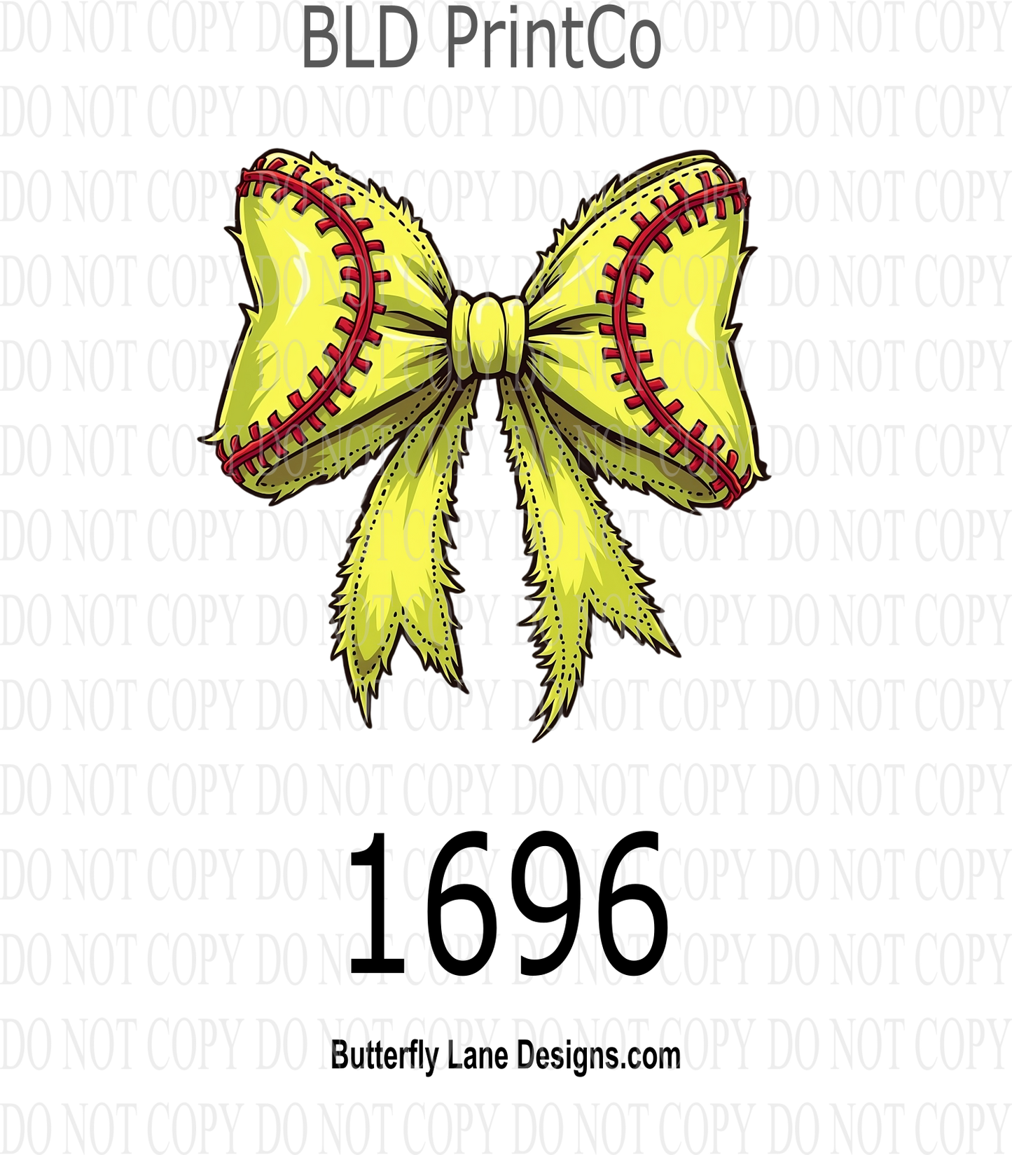 D1696 Softball Coquette Bow
