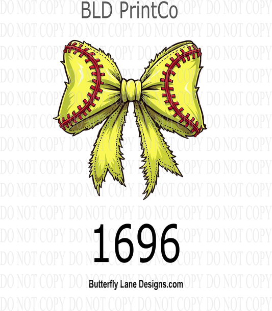 D1696 Softball Coquette Bow