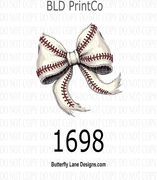 D1698 Baseball American Coquette Bow