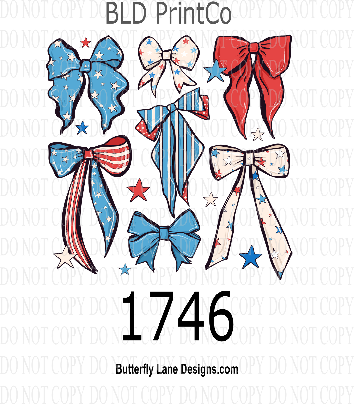 D1746 Patriotic Bows Grid