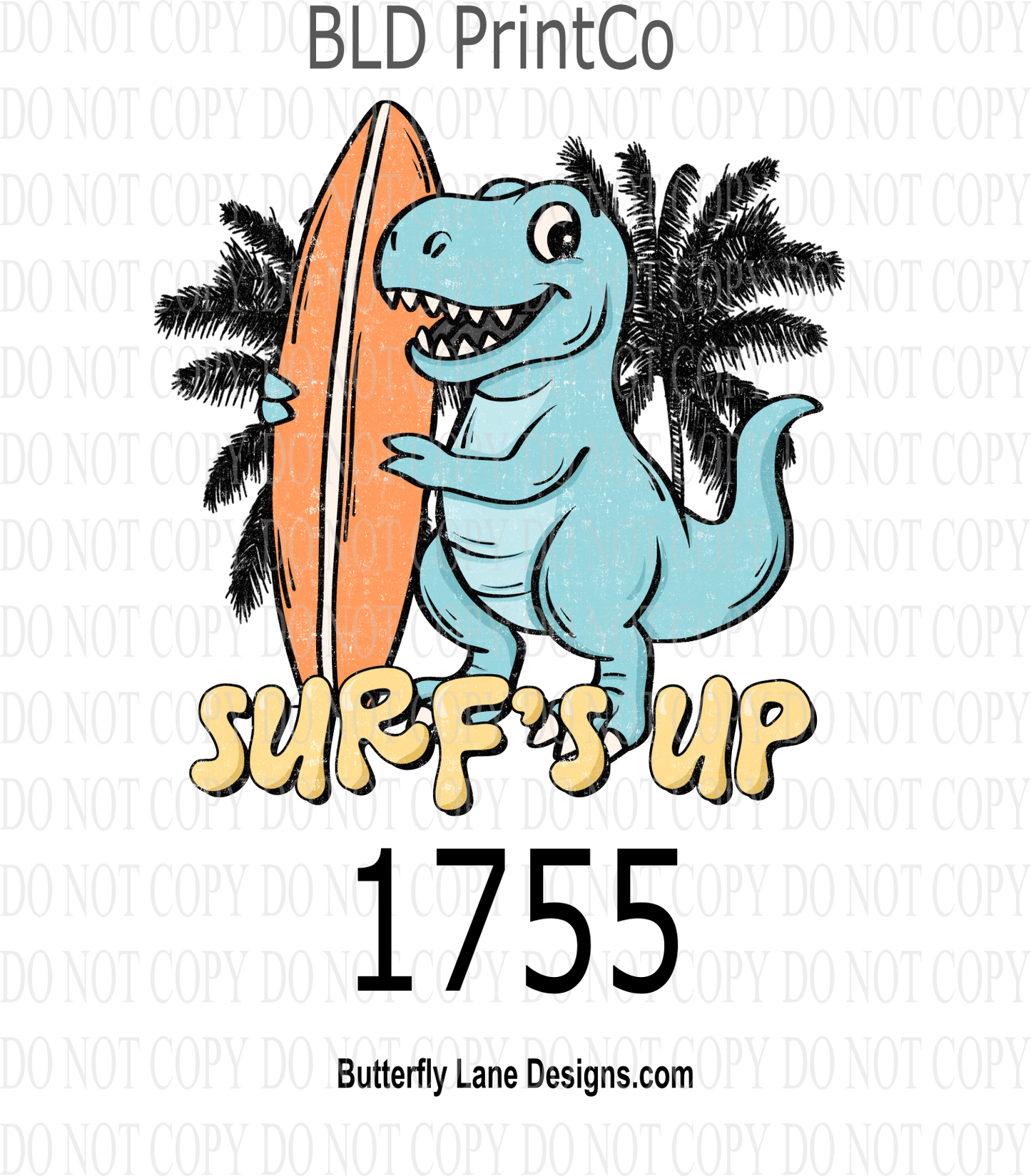 D1755 Surf's UP Dino-Blue
