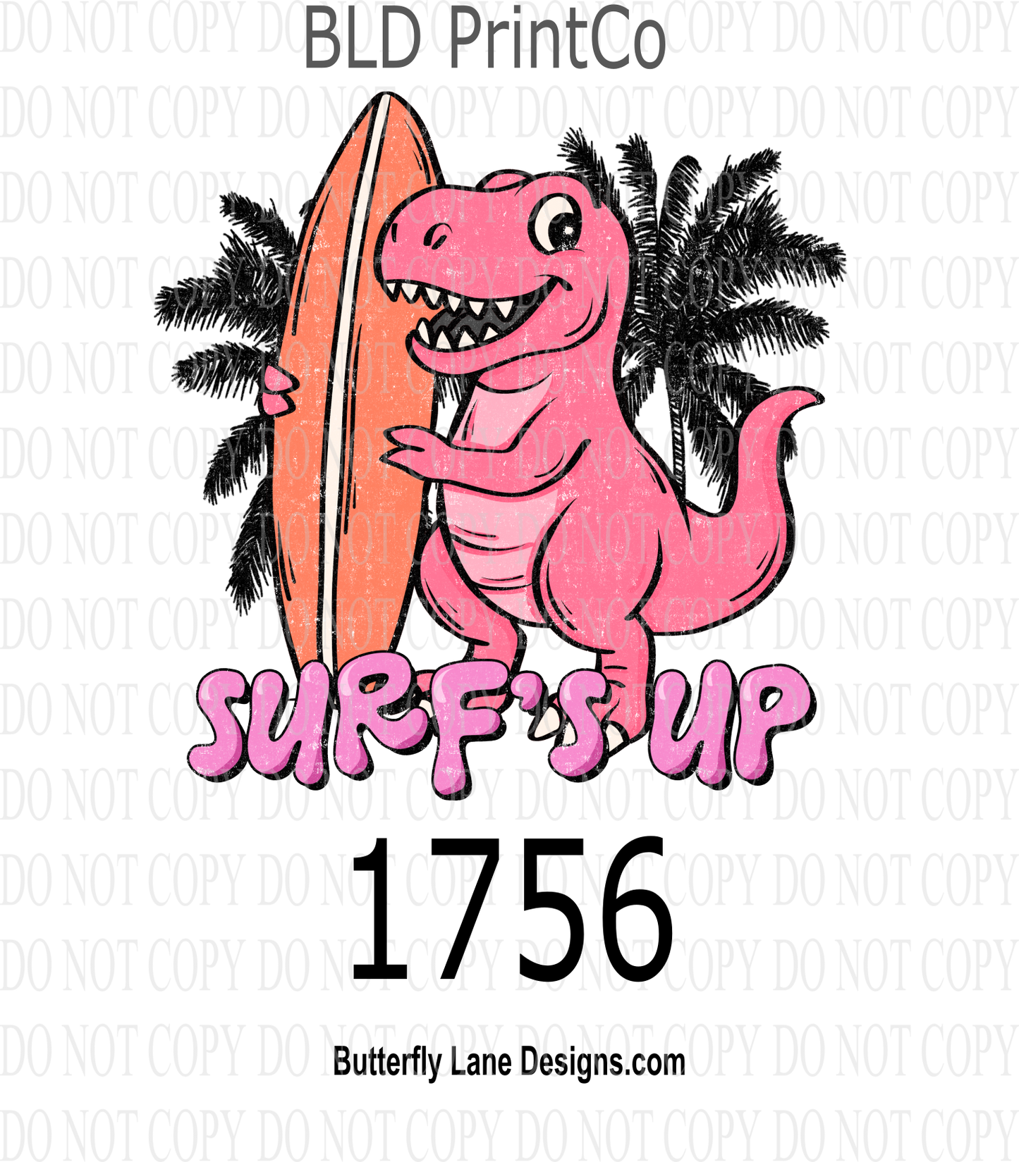 D1756 Surf's UP Dino-Pink