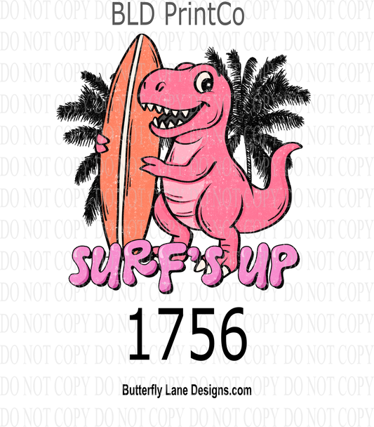 D1756 Surf's UP Dino-Pink