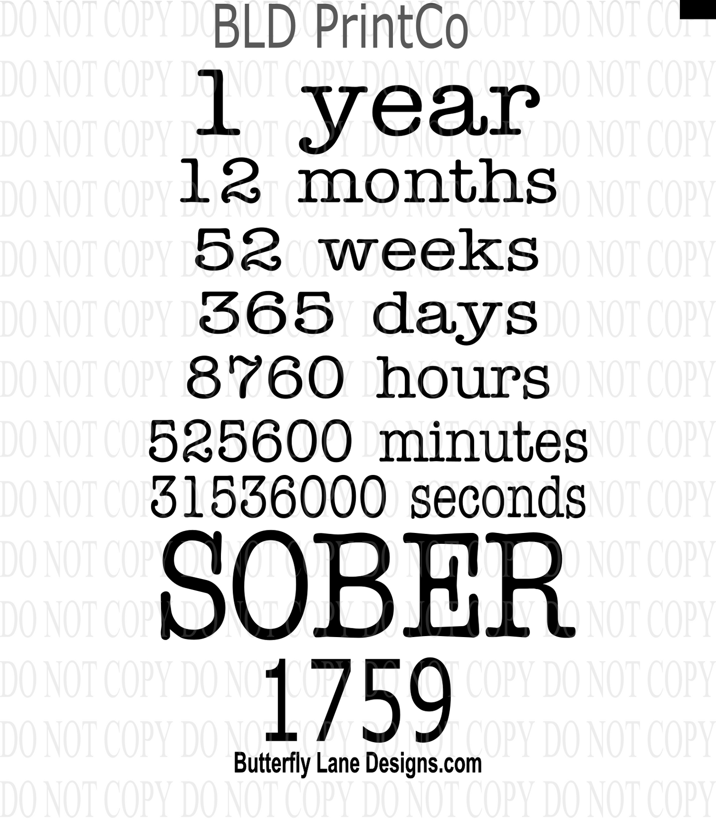D1759 1 year SOBER