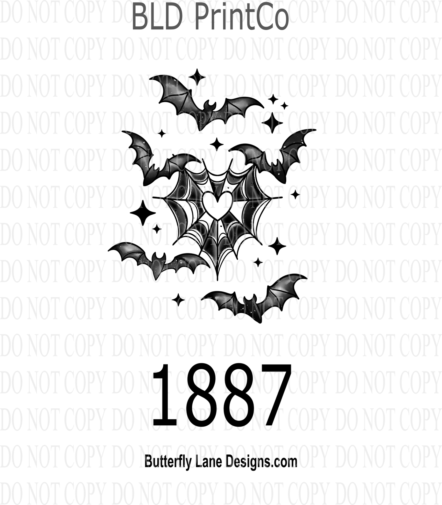 D1887 Bats, Hearts & Webs