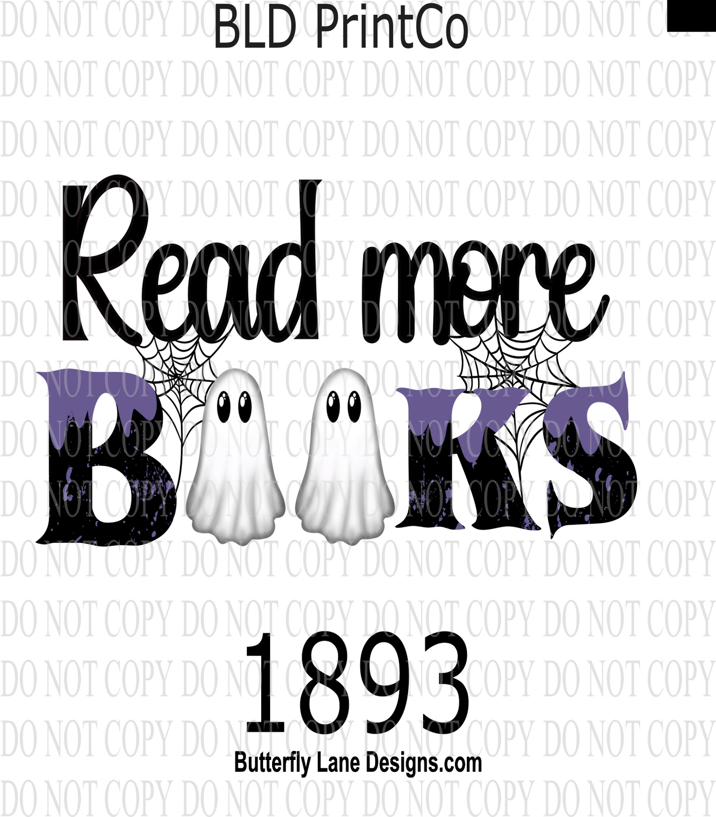 D1893 Read more books-Ghosties-Hand drawn