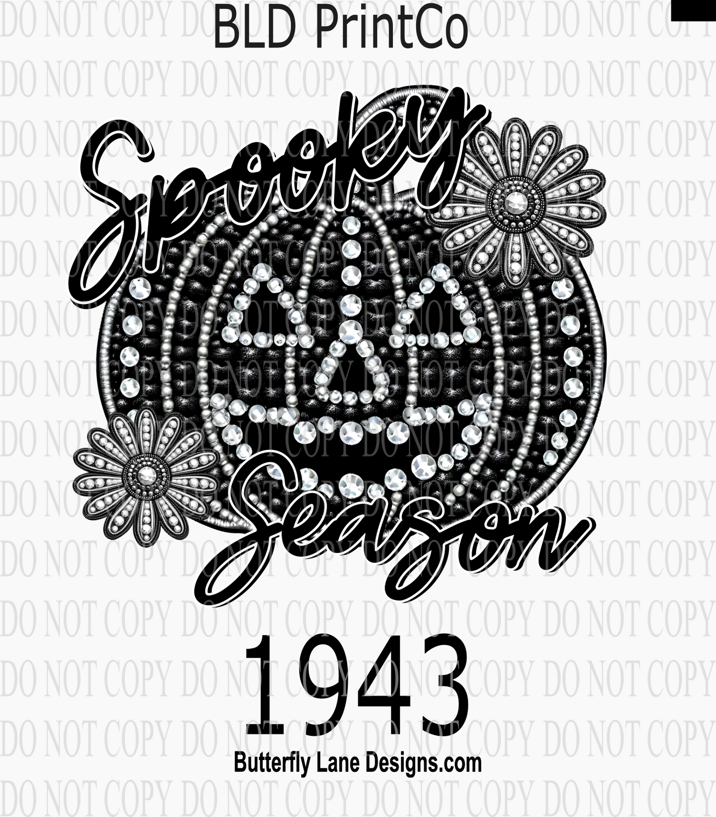 D1943 Spooky Season Bling black pumpkin