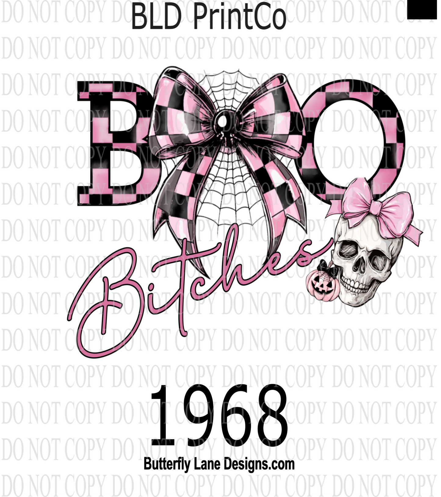 D1968 Boo Bitches-with Skull