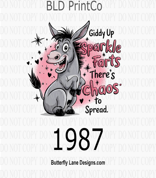 D1987 Giddy up sparkle farts