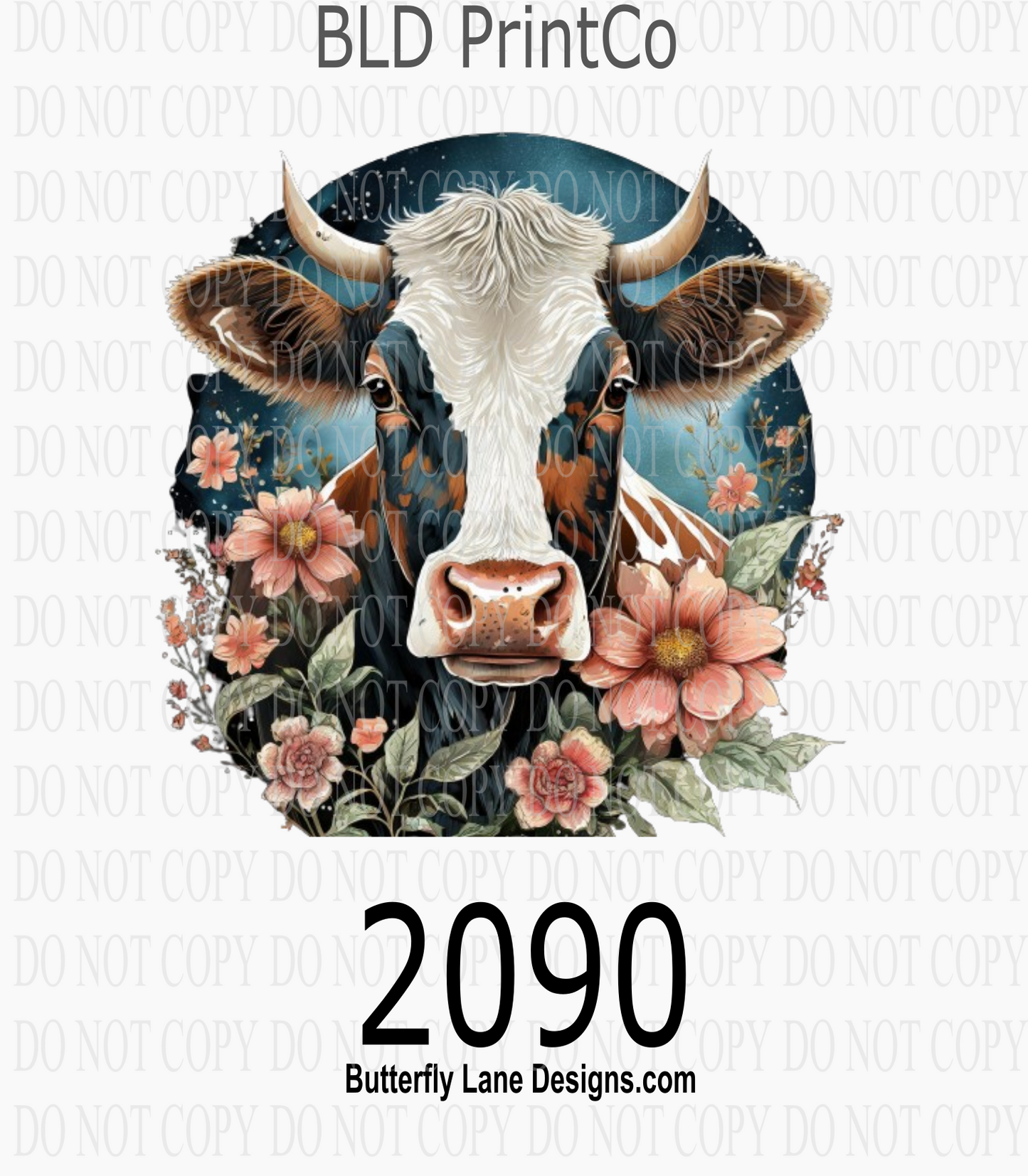 D2090 Cow And Flowers