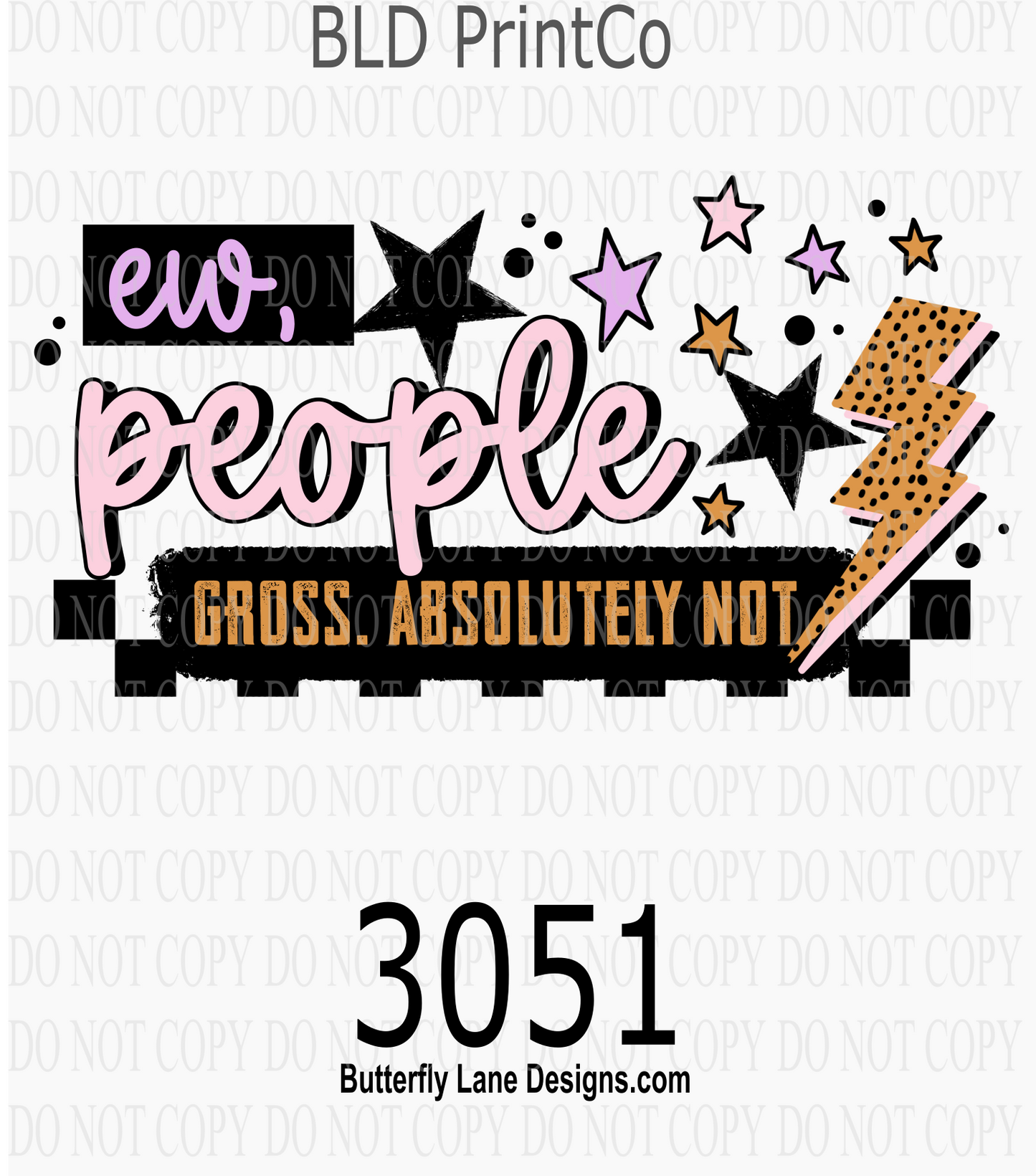 Ew People Gross Absolutely Not | Colorful Retro Stars & Bolt | D3051
