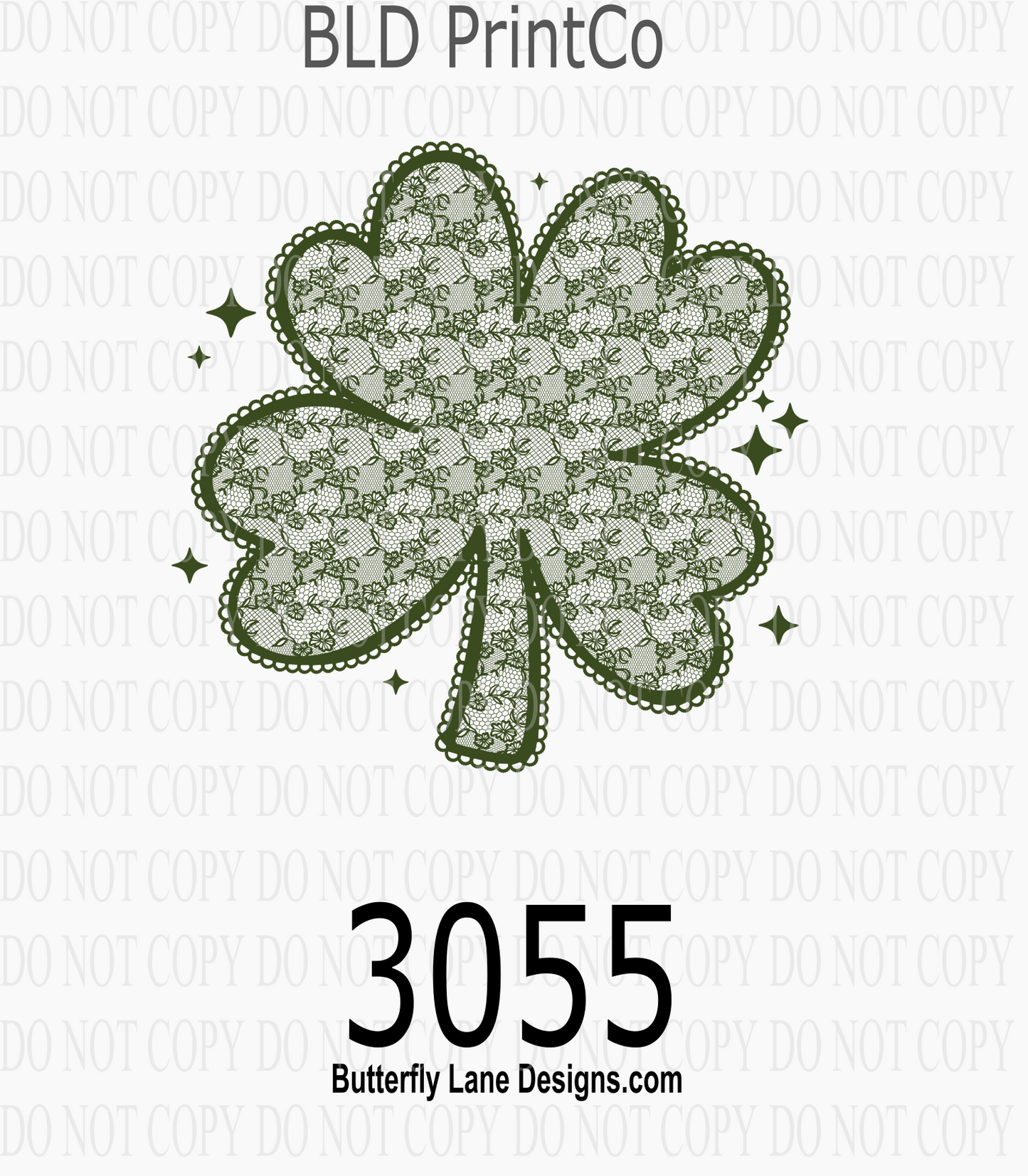 Green Lace Shamrock | Intricate Floral Lace | D3055