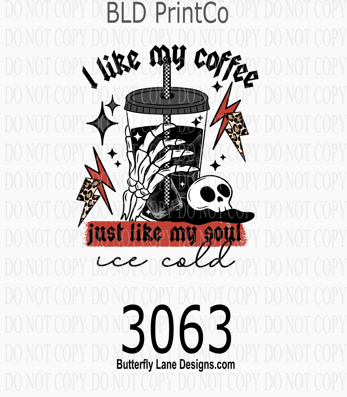 I like my coffee like my soul-Ice cold | Skeleton Hand | D3063