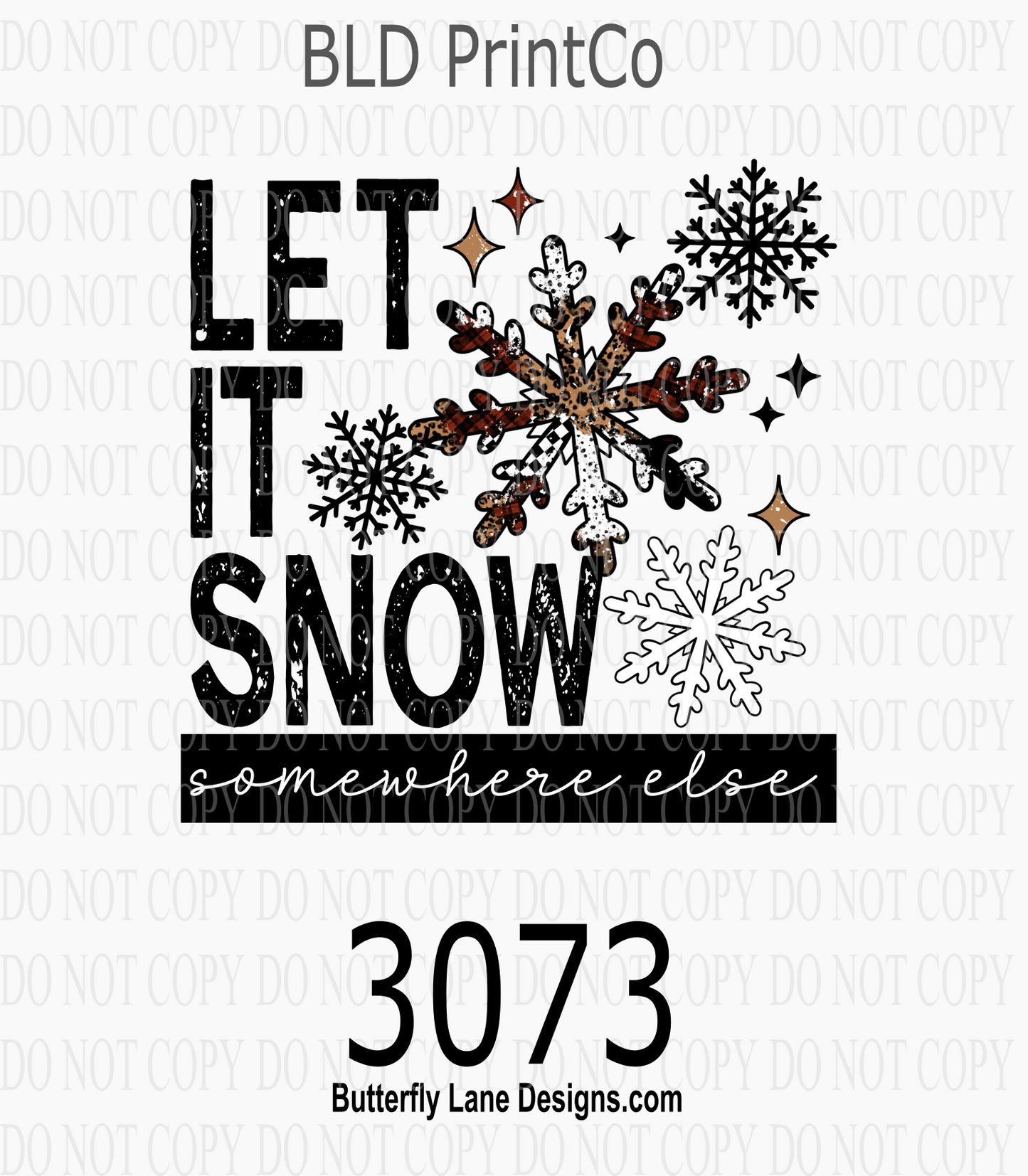 Let It Snow | Plaid Snowflakes & Leopard Print | D3073