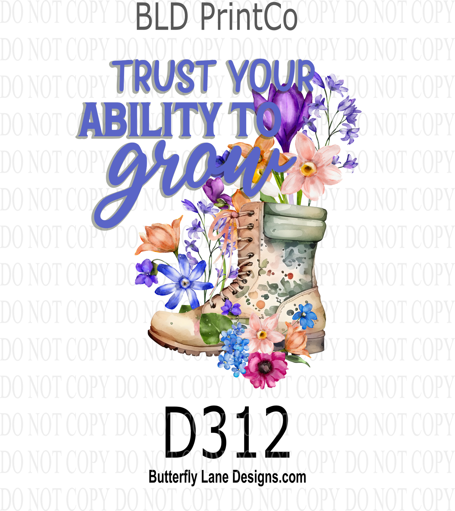 D312 Trust your ability to grow-BLD- Clear Decal :: VC Decal