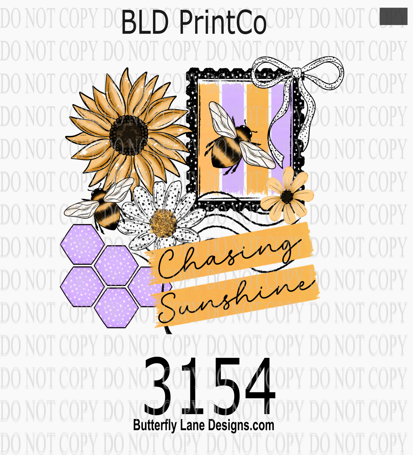 Chasing Sunshine | Honey Bee & Sunflower Coquette Postage Stamp | D3154